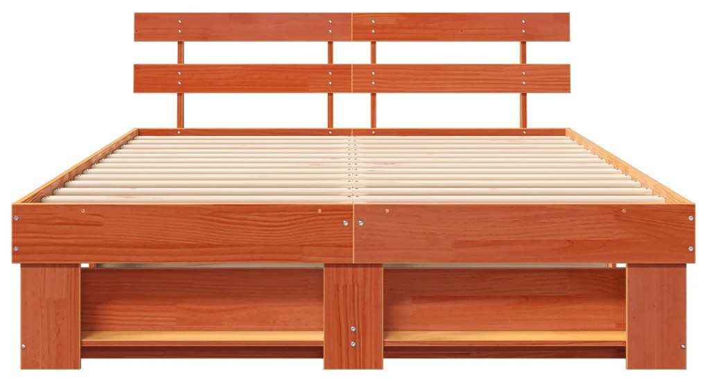 vidaXL Σκελετός Κρεβατιού Καφέ κεριού 140 x 200 cm Μασίφ ξύλο πεύκου