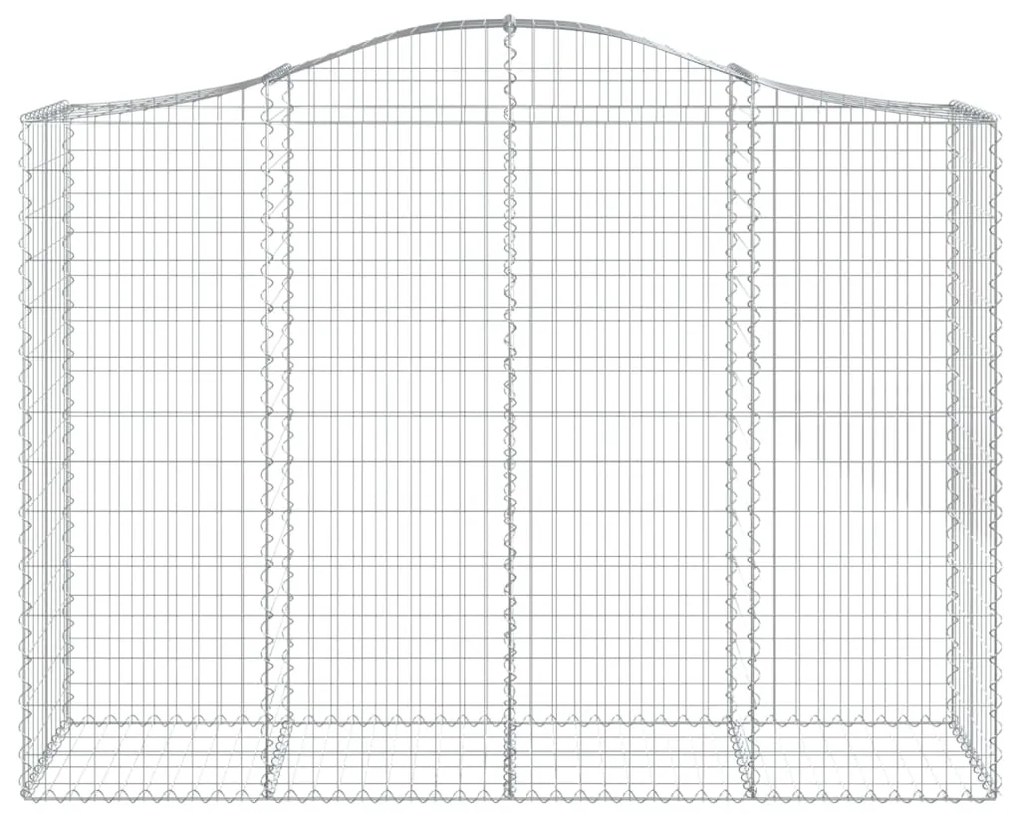 Συρματοκιβώτια Τοξωτά 7 τεμ. 200x50x140/160 εκ. Γαλβαν. Ατσάλι - Ασήμι