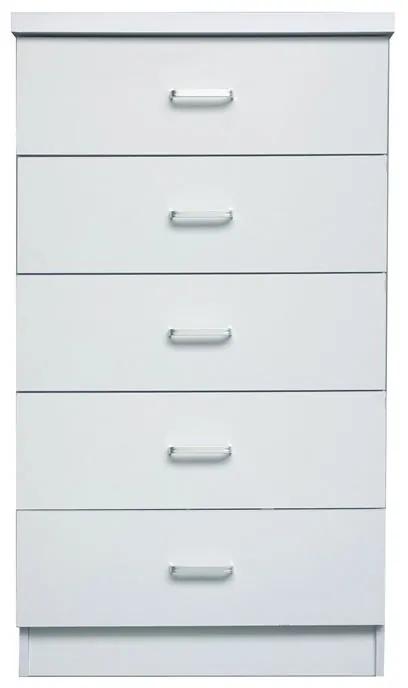 DRAWER Συρταριέρα με 5 Συρτάρια, Απόχρωση Άσπρο  60x40x97cm [-Άσπρο-] [-MDF - Κόντρα Πλακέ - Καπλαμάς - Νοβοπάν-] Ε7395,1