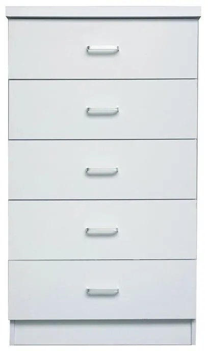 DRAWER Συρταριέρα με 5 Συρτάρια, Απόχρωση Άσπρο  60x40x97cm Ε7395,1
