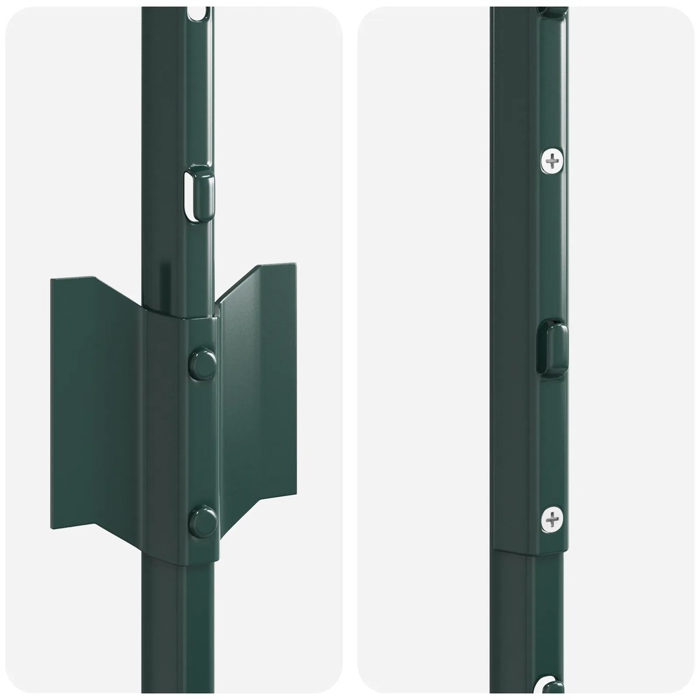 vidaXL Ασημένιοι Πόλοι Φράχτη 22 pcs Πράσινο 50 x 1.5 μ. Μέταλλο