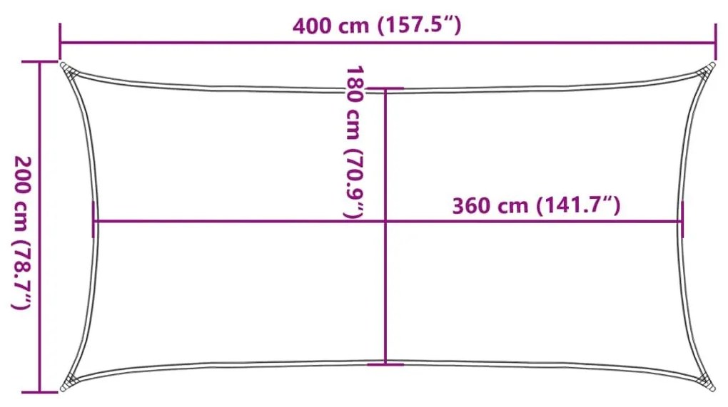 Πανί Σκίασης Ορθογώνιο Μπεζ 2 x 4 μ. από HDPE - Μπεζ