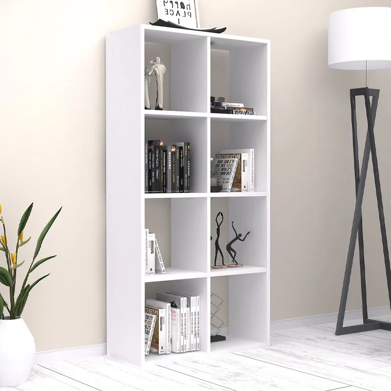Βιβλιοθήκη Anser Megapap χρώμα λευκό 69,8x29x142εκ.-GP028-0102,2