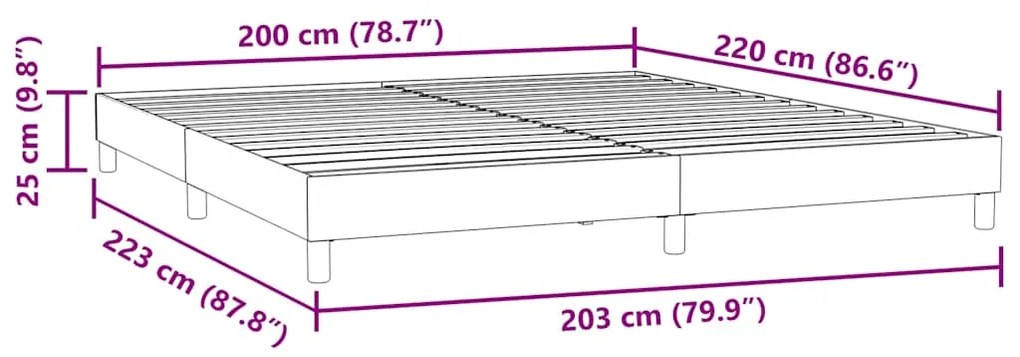 BOX SPRING ΚΡΕΒΑΤΙ ΧΩΡΙΣ ΣΤΡΩΜΑ 200X220 CM ΒΕΛΟΥΔΙΝΟ 3315891