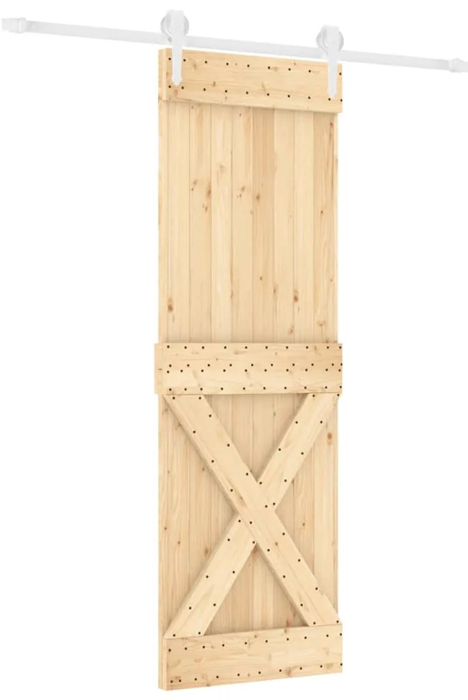 vidaXL Συρόμενη Μεσόπορτα με Μηχανισμό 70 x 210 εκ. Μασίφ Ξύλο Πεύκου