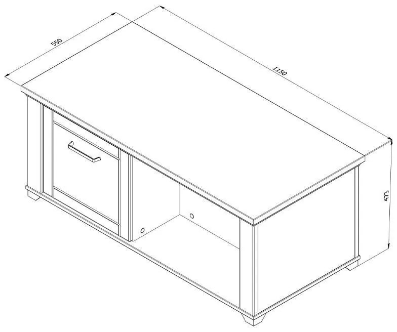 Τραπεζάκι Σαλονιού Valencia Λευκό - Artisan Oak - Λευκό Μάτ 115x55x47,5 εκ. 115x55x47.5 εκ.