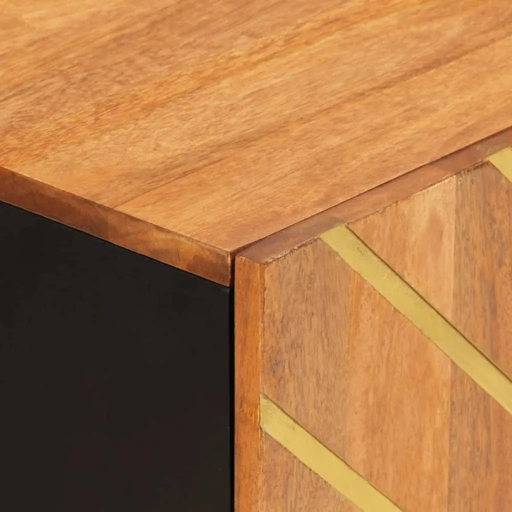 vidaXL Βοηθητικό Έπιπλο Καφέ/Μαύρο 60x33,5x75 εκ. Μασίφ Ξύλο Μάνγκο