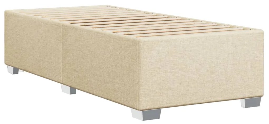 Κρεβάτι Boxspring με Στρώμα Κρεμ 100 x 200 εκ. Υφασμάτινο - Κρεμ