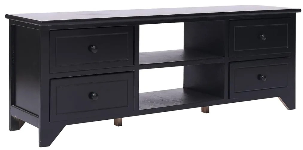 vidaXL Έπιπλο Τηλεόρασης Μαύρο 108x30x40 εκ. από Μασίφ Ξύλο Παυλώνιας