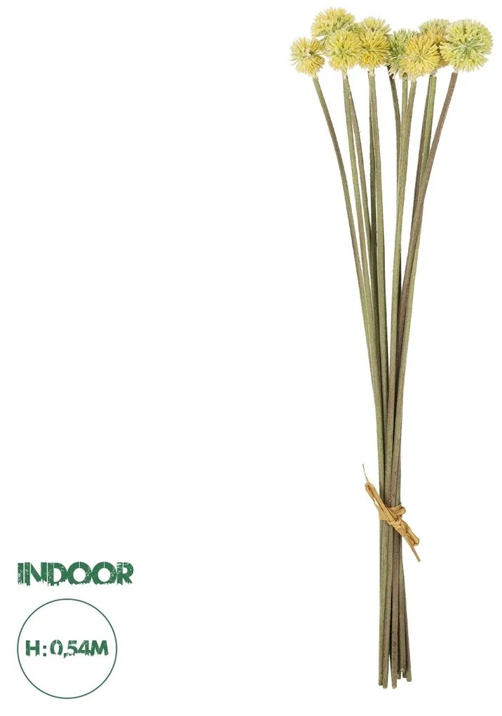 GloboStar® Artificial Garden PALE YELLOW DANDELION BOUQET 21363 Τεχνητό Διακοσμητικό Ταραξάκο Μπουκέτο Y54cm