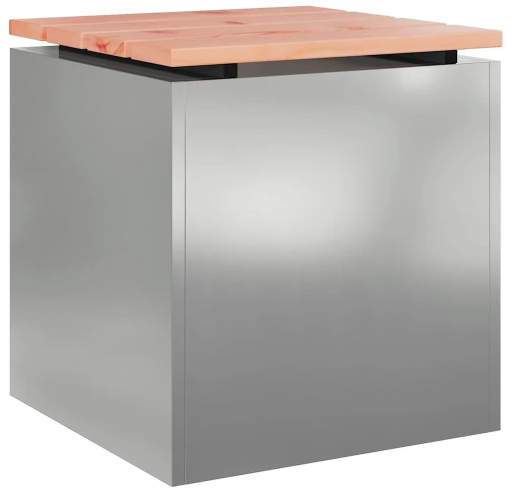 vidaXL Παγκάκι κήπου Ασημί 40 x 40 x 43 cm Γαλβανισμένος χάλυβας