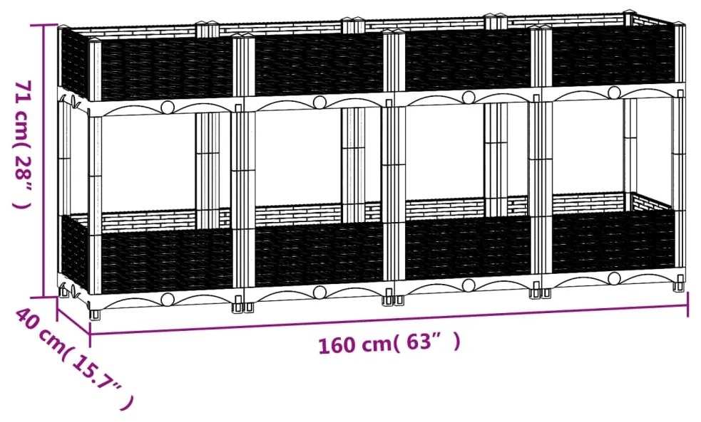 ΥΠΕΡΥΨΩΜΕΝΟ ΠΑΡΤΕΡΙ 160 X 40 X 71 ΕΚ. ΑΠΟ ΠΟΛΥΠΡΟΠΥΛΕΝΙΟ 310408