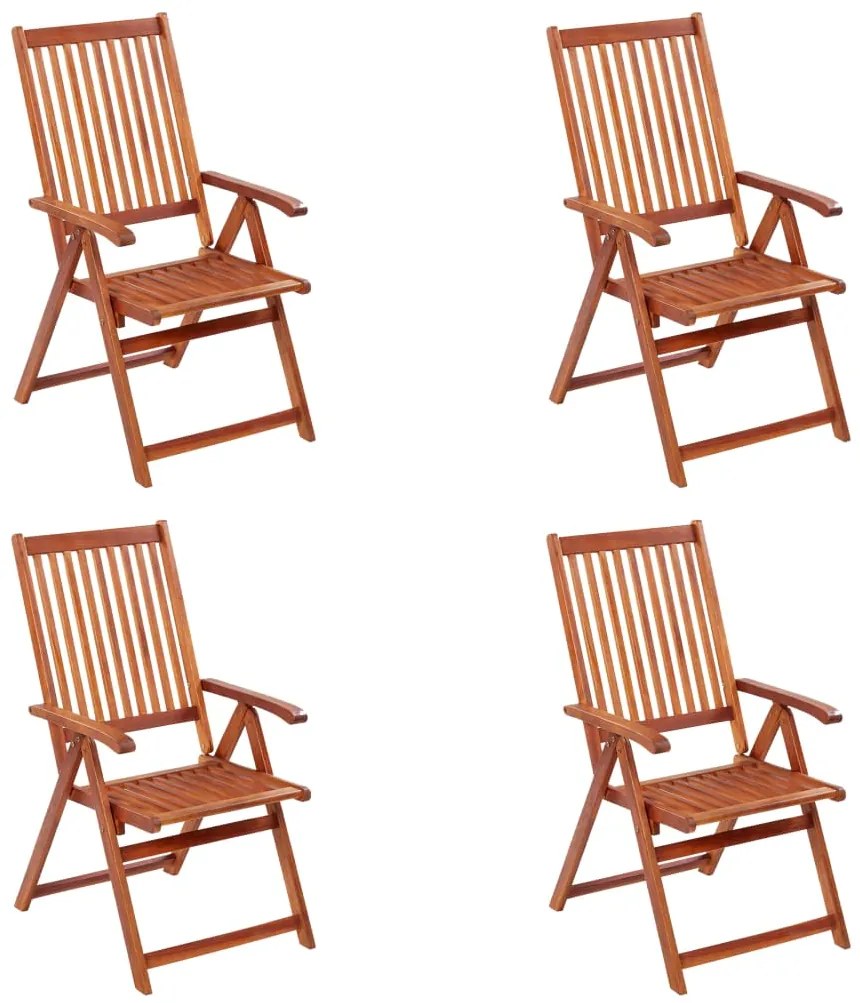 vidaXL Καρέκλες Κήπου Πτυσσόμενες 4 Τεμαχίων από Μασίφ Ξύλο Ακακίας