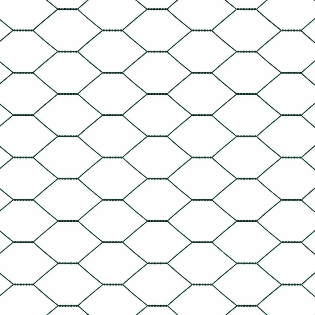 vidaXL Εξαγωνικός φράχτης Πράσινο 0.8 x 25 m Ατσάλι