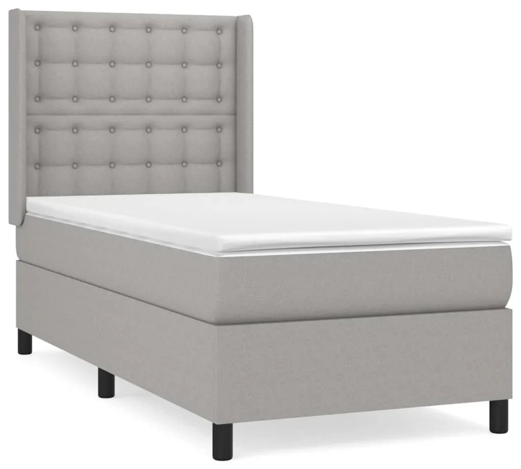 ΚΡΕΒΑΤΙ BOXSPRING ΜΕ ΣΤΡΩΜΑ ΑΝΟΙΧΤΟ ΓΚΡΙ 90X190 ΕΚ. ΥΦΑΣΜΑΤΙΝΟ 3131713