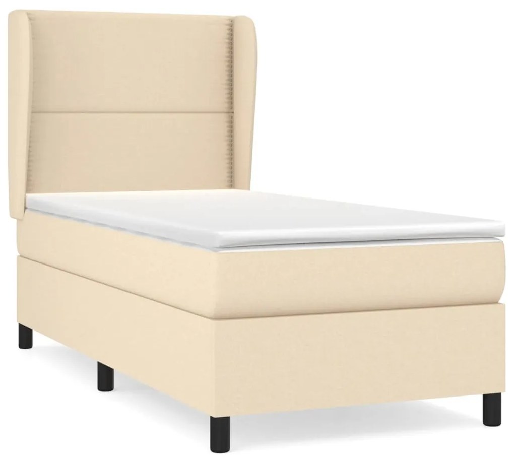 ΚΡΕΒΑΤΙ BOXSPRING ΜΕ ΣΤΡΩΜΑ ΚΡΕΜ 100 X 200 ΕΚ. ΥΦΑΣΜΑΤΙΝΟ 3127866