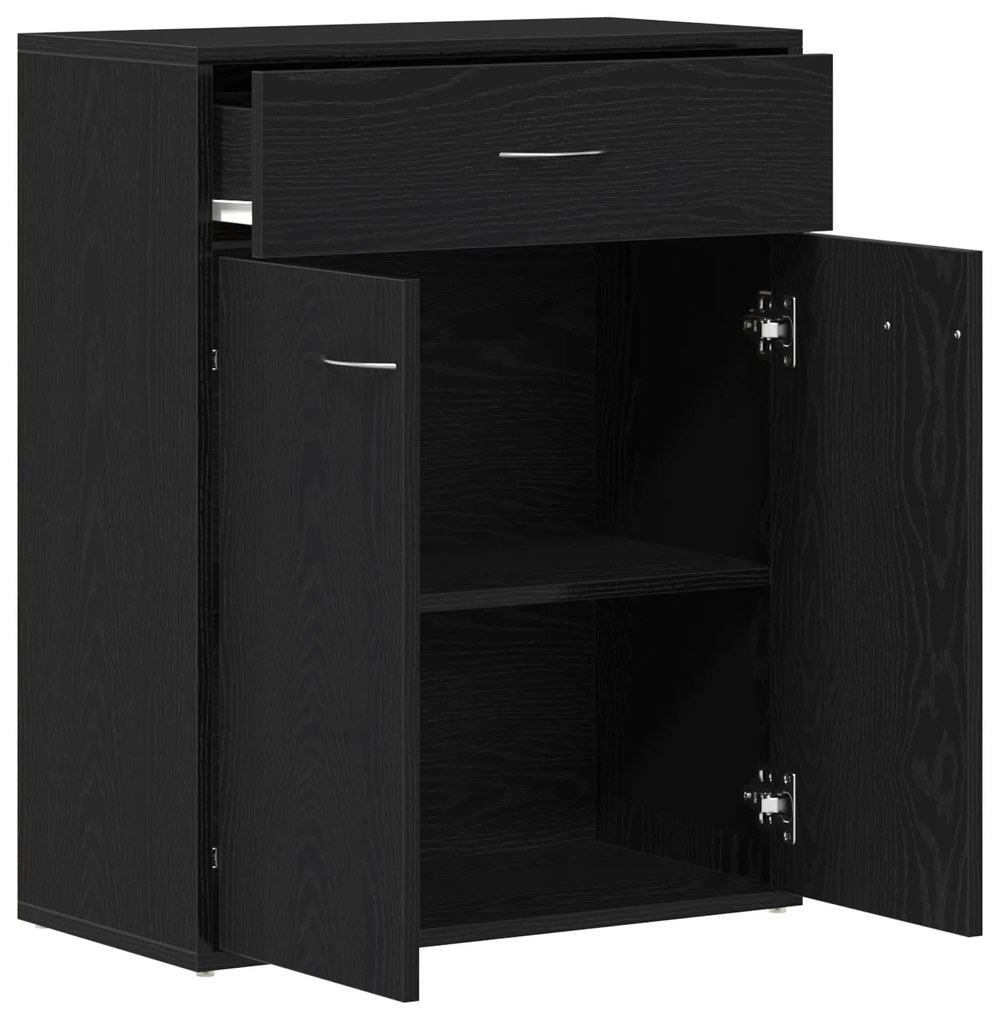 vidaXL Πλαϊνό Γραφείο Μαύρο Δρυς 60x30x75 εκ. Επεξεργασμένο Ξύλο