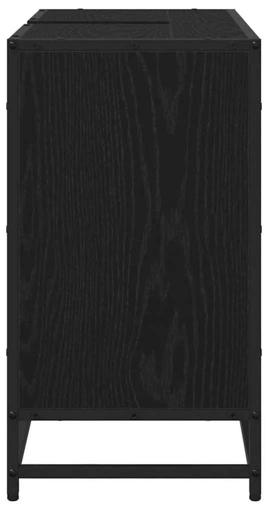 vidaXL Ντουλάπι Μπάνιου Μαύρη Οξυά 80 x 33 x 60 εκ Επεξεργασμένο ξύλο