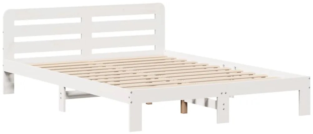 vidaXL Σκελετός Κρεβ. Χωρίς Στρώμα Λευκό 120x190 εκ Μασίφ Πεύκο