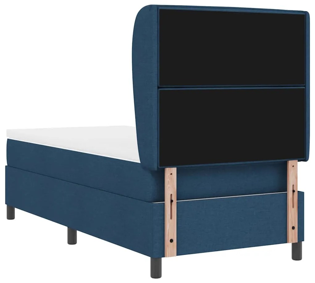 vidaXL Κρεβάτι με ελατήρια με στρώμα Μπλε 100 x 200 cm ύφασμα