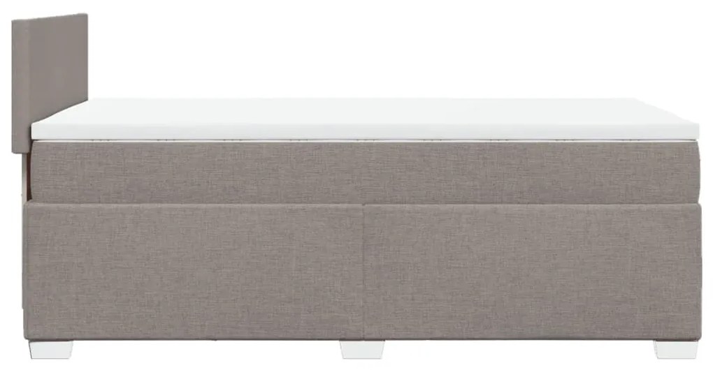 Κρεβάτι Boxspring με Στρώμα Taupe 90x190 εκ.Υφασμάτινο - Μπεζ-Γκρι