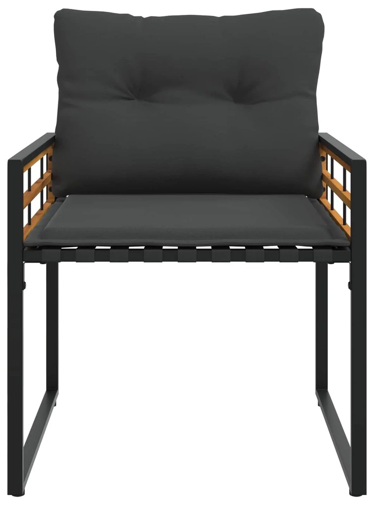 vidaXL Σετ Εξωτερικών Επίπλων με μαξιλάρι 3 pcs Σκούρο Γκρι