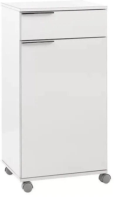 Megapap Ντουλάπι Diamond Τροχήλατο Λευκό 50x40x100εκ.