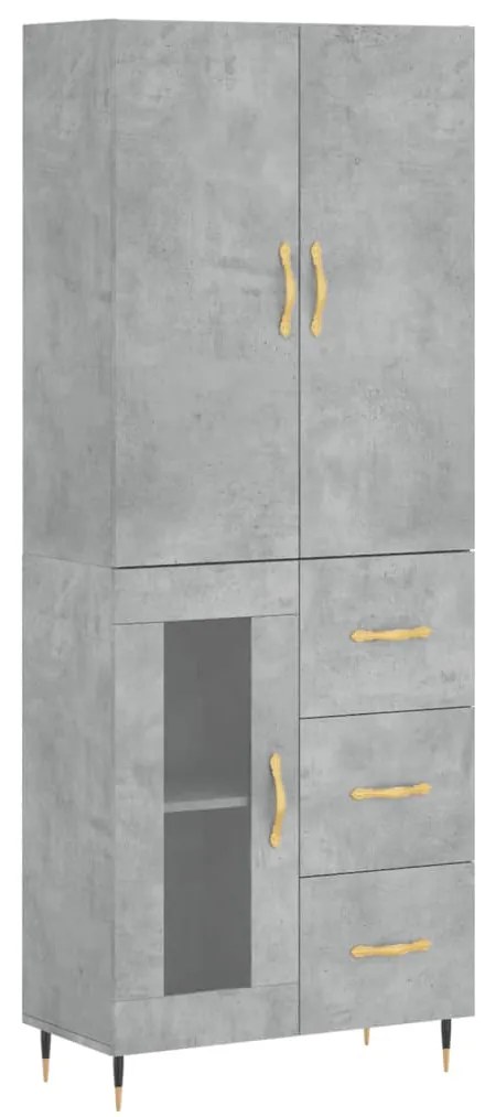 vidaXL Ντουλάπι Γκρι Σκυροδέματος 69,5x34x180 εκ. Επεξεργασμένο Ξύλο