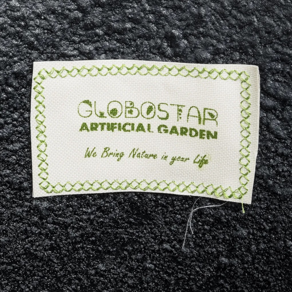 GloboStar® Artificial Garden OLYMPIA 20719 Επιδαπέδιο Πολυεστερικό Τσιμεντένιο Κασπώ Γλάστρα - Flower Pot Μαύρο Φ55 x Υ60cm