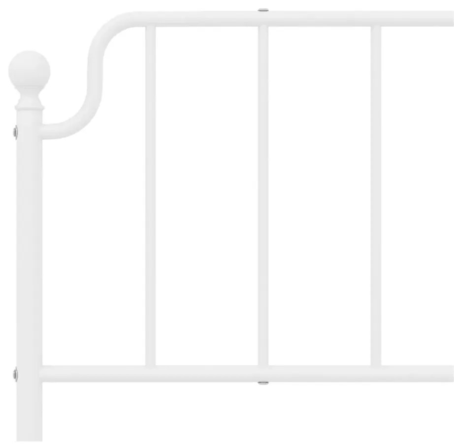 Πλαίσιο Κρεβατιού με Κεφαλάρι/Ποδαρικό Λευκό 200x200εκ. Μέταλλο - Λευκό