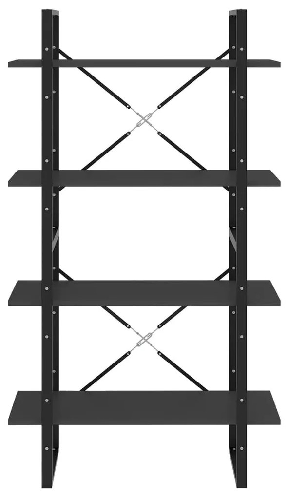 Βιβλιοθήκη με 4 Ράφια Γκρι 80 x 30 x 140 εκ. από Επεξ. Ξύλο - Γκρι