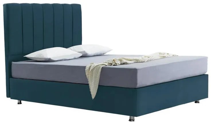 Επενδυμένο Κρεβάτι Elina με Αποθηκευτικό Χώρο Μπλέ Raf 120x200 εκ. 122x208x130 εκ.