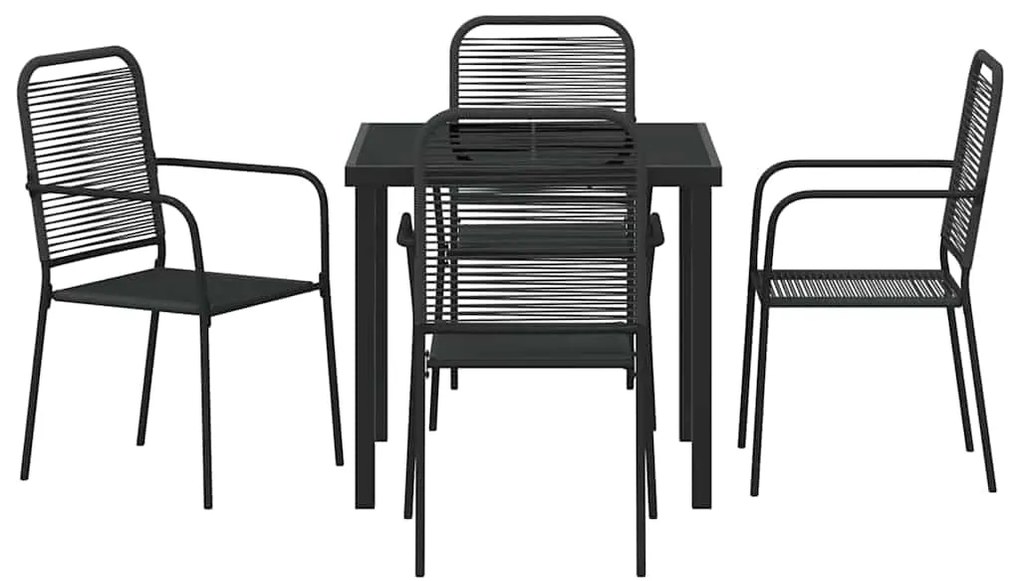 vidaXL Σέτ φαγητού για κήπο 5 pcs Μαύρο