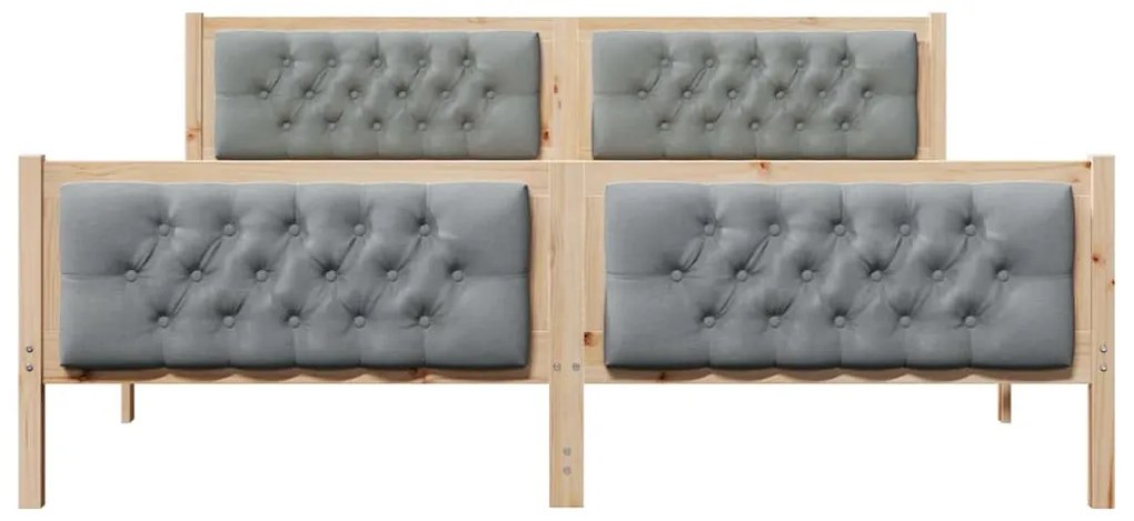 vidaXL Σκελετός Κρεβατιού με κεφαλάρι Ανοιχτό γκρι 160 x 200 cm