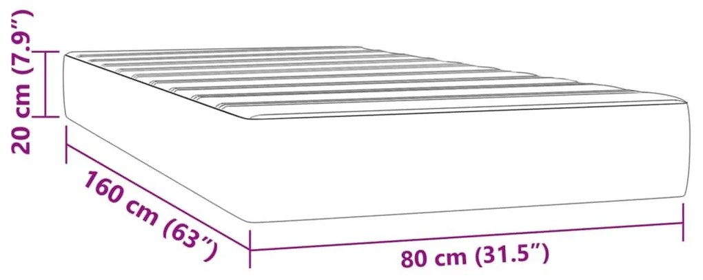 Στρώμα με Pocket Springs για Παιδιά Σκ Καφέ 80x160εκ Υφασμάτινο - Καφέ