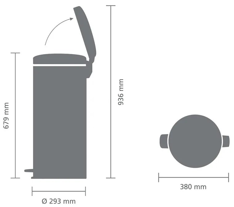 Κάδος Απορριμμάτων Πεντάλ Brabantia NewIcon 30L, Εύκολο κλείσιμο, Αντιολισθητική βάση, Μπεζ