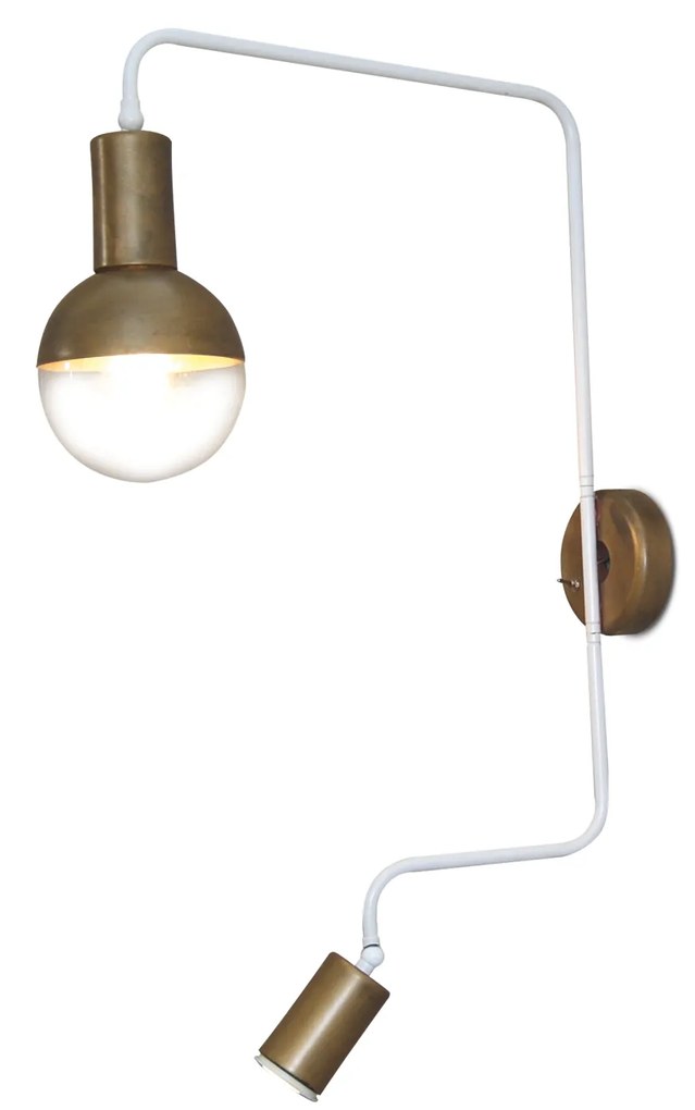 HL-3555-2S CALLIE OLD BRONZE & WHITE WALL LAMP