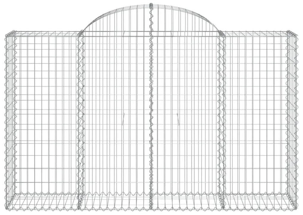 Συρματοκιβώτια Τοξωτά 15 τεμ. 200x50x120/140 εκ. Γαλβαν. Ατσάλι - Ασήμι