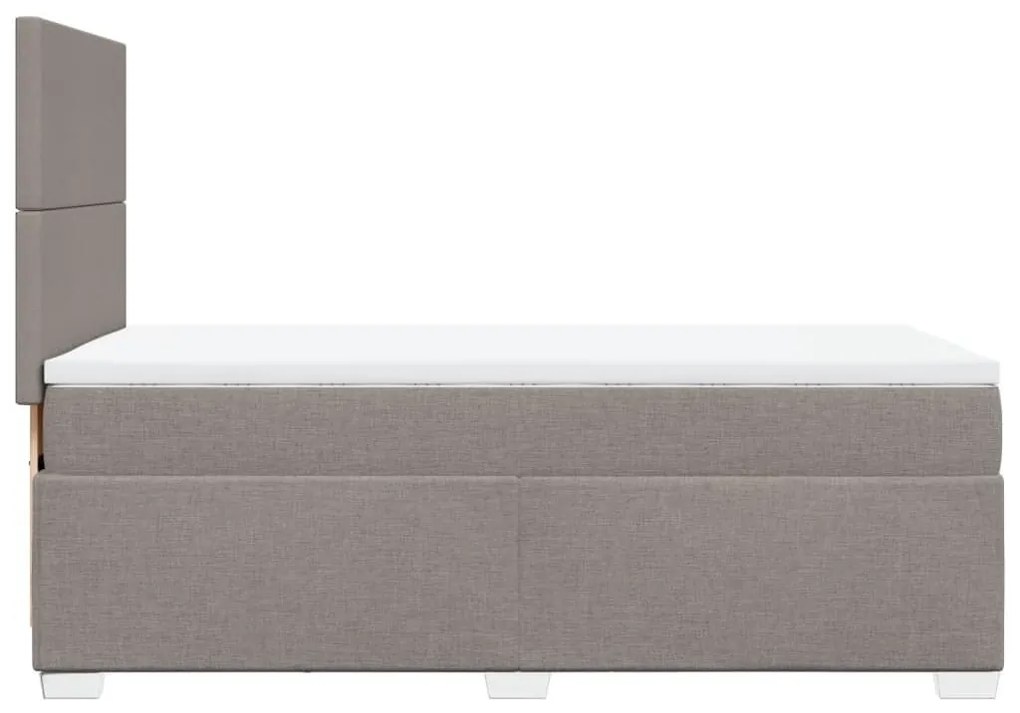 Κρεβάτι Boxspring με Στρώμα Taupe 80x200 εκ. Υφασμάτινο - Μπεζ-Γκρι