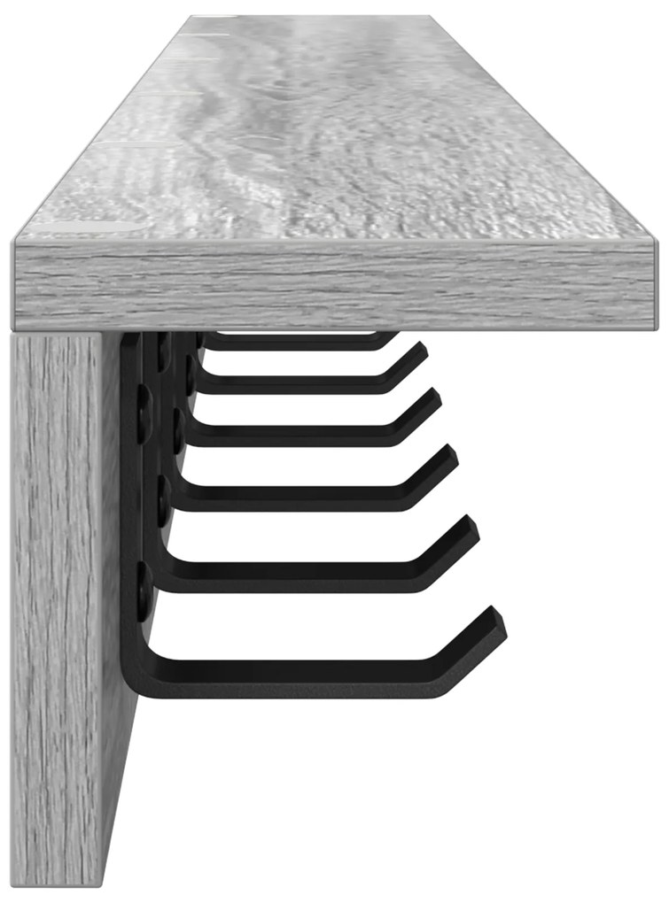 vidaXL Τοίχου Κρεμάστρα με ράφι Γκρι sonoma 100 x 10.5 x 10.5 εκ