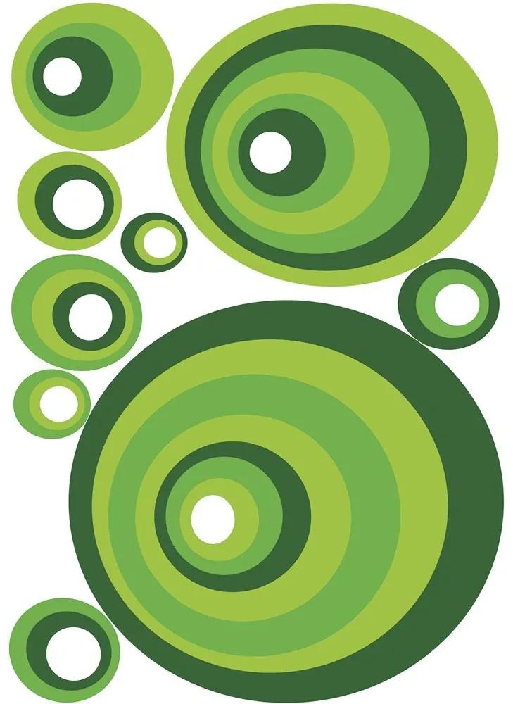 Διακοσμητικά αυτοκόλλητα τοίχου πράσινοι κύκλοι - 50x70
