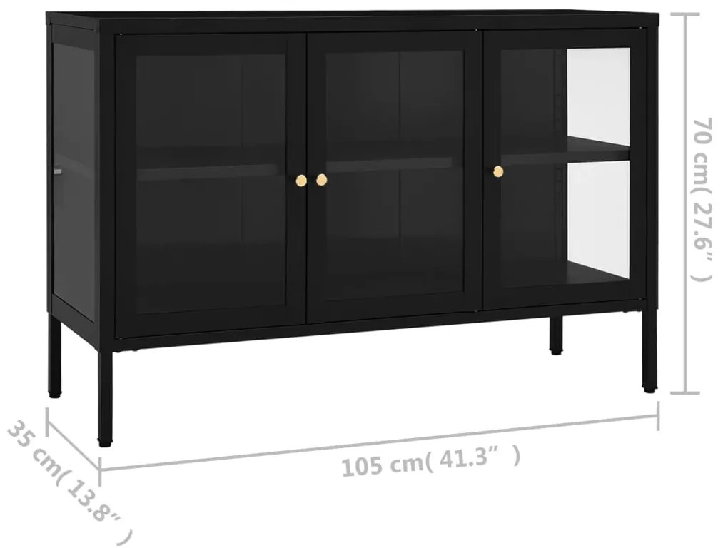 ΜΠΟΥΦΕΣ ΜΑΥΡΟΣ 105 X 35 X 70 ΕΚ. ΑΠΟ ΑΤΣΑΛΙ ΚΑΙ ΓΥΑΛΙ 336067