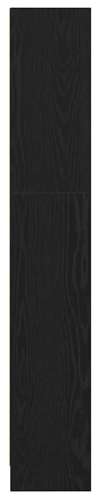 vidaXL Βιβλιοθήκη Μαύρη δρυς 60 x 24 x 143 εκ Επεξεργασμένο ξύλο