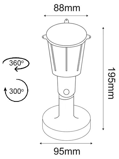 LED PP BLACK SPOT LIGHT230V IP54 6W 6000K 500Lm SMD120°Ra80 - KERT660B - 6000K - KERT660B