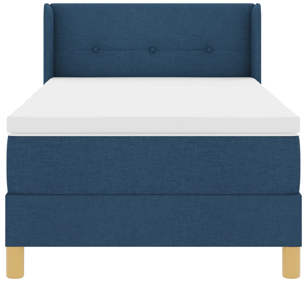vidaXL Κρεβάτι με Στρώμα σε Μπλε, 100 x 200 εκ, ύφασμα.