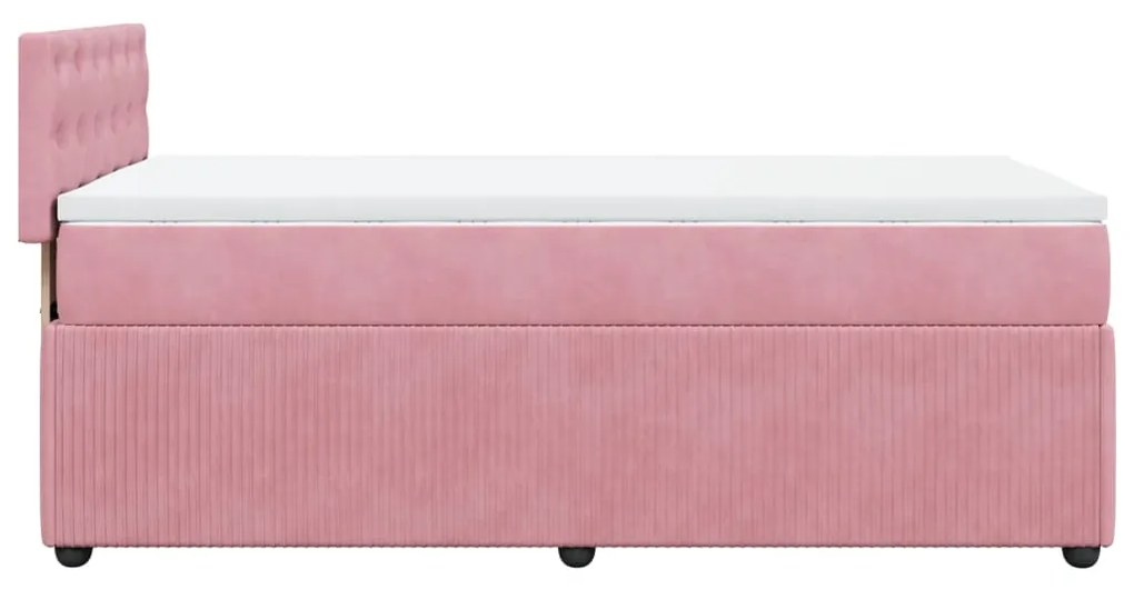 ΚΡΕΒΑΤΙ BOXSPRING ΜΕ ΣΤΡΩΜΑ ΡΟΖ 90X190 ΕΚ. ΒΕΛΟΥΔΙΝΟ 3287619