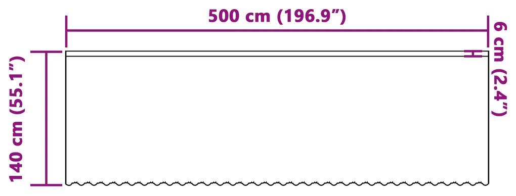 vidaXL Κουρτίνα Δαντέλας με κουρτίνες Floral Λευκό 500 x 140 εκ. Πολυεστέρας