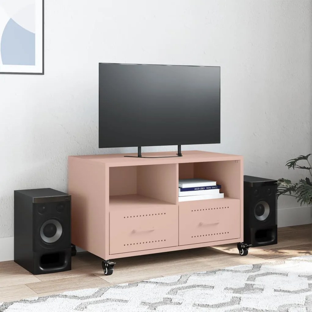 vidaXL Έπιπλο Τηλεόρασης Ροζ 68 x 39 x 43,5 εκ. Χάλυβας