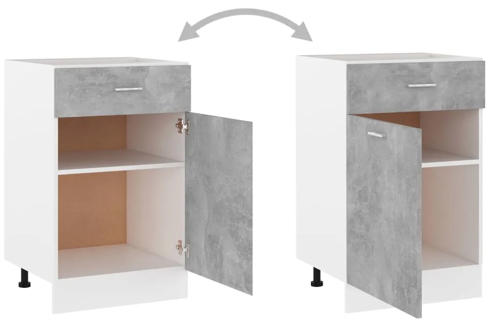 vidaXL Ντουλάπι με Συρτάρια &quot;Lyon&quot; Γκρι από Σκυρόδεμα 50x46x81,5 εκ. από Τεχνητό Ξύλο