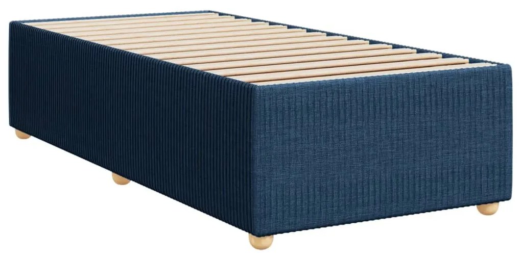 Κρεβάτι Boxspring με Στρώμα Μπλε 90x200 εκ.Υφασμάτινο - Μπλε